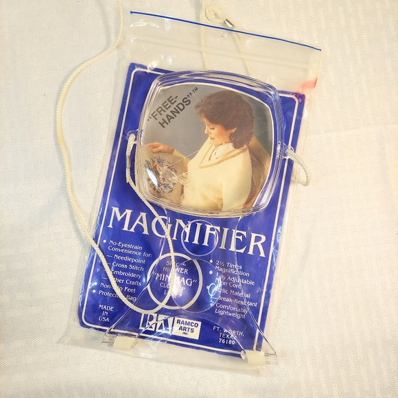 Magnifier Mini-Mag Hands Free Neck String Embroidery Needlework Art Ramco Arts - Picture 2 of 3